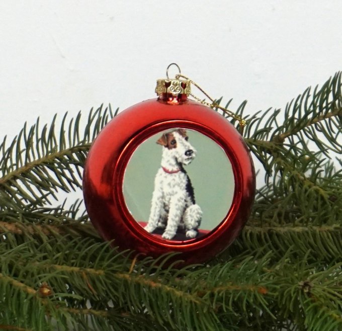 boule de Noel Fox Terrier retro